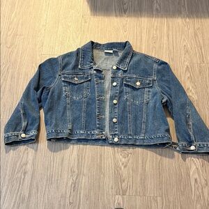 Newport News Jeanology Collection Girl's Jacket 12 Blue Button Up Denim Jean